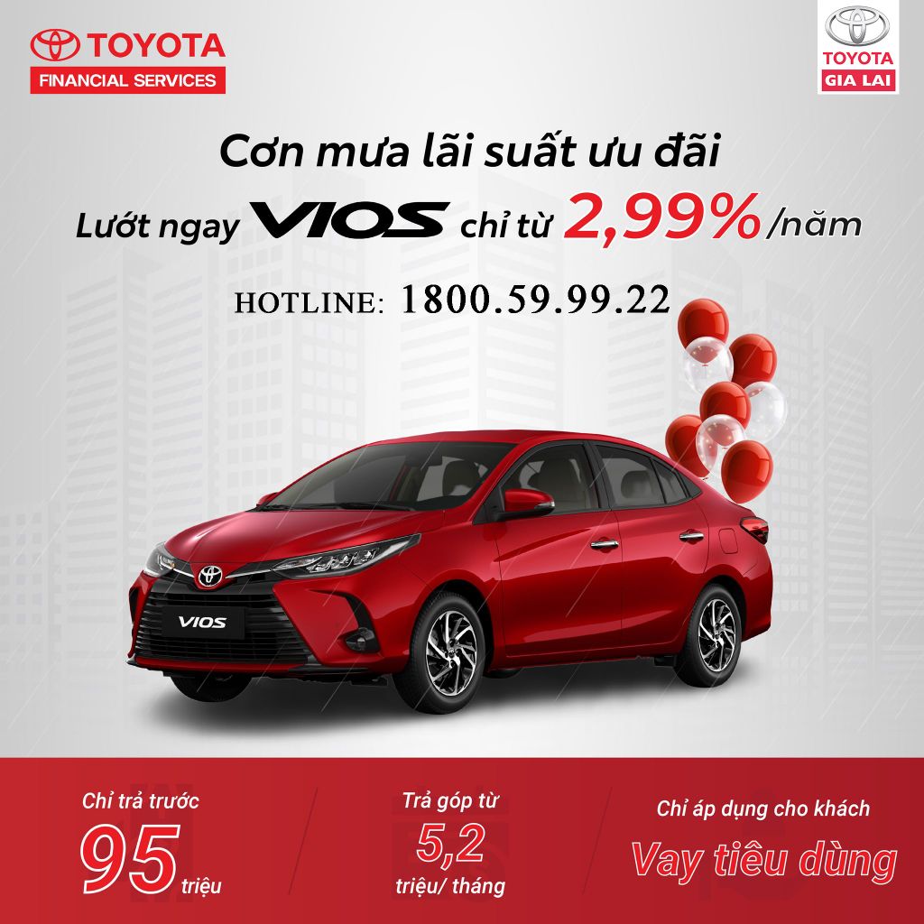 Bat Ngo Voi Lai Suat Uu Dai Danh Cho Toyota Vios Chi Tu 2,99%nam