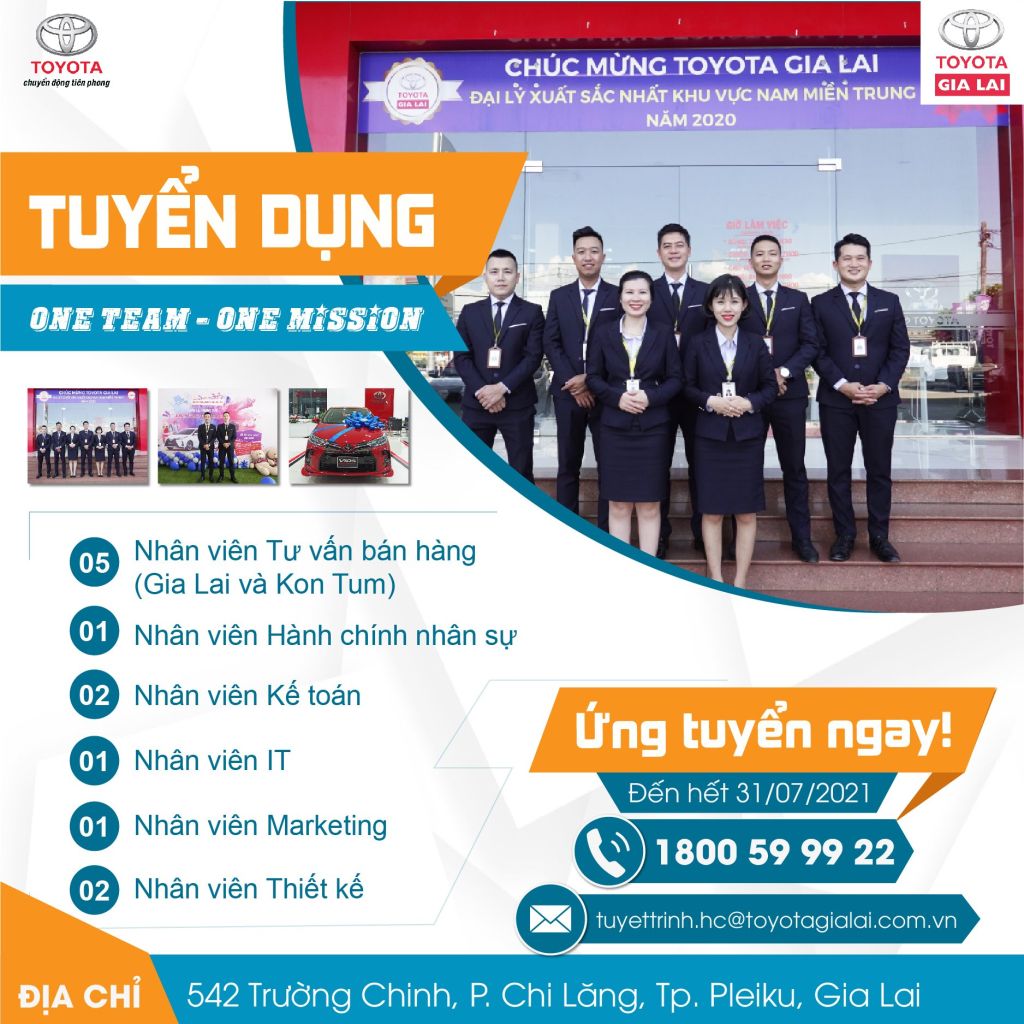 Toyota Gia Lai Thong Bao Tuyen Dung Thang 7